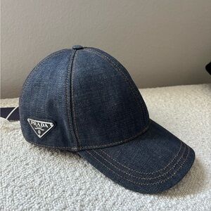 Prada Men's Selvedge Denim Baseball Cap